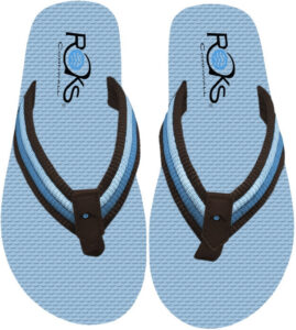 flip flops brown blue brown