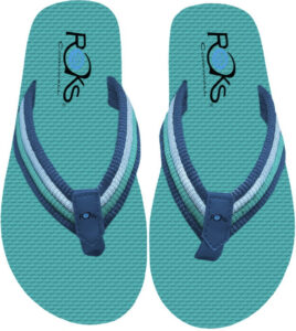 flip flops green blue top